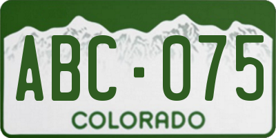 CO license plate ABC075