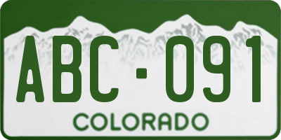 CO license plate ABC091