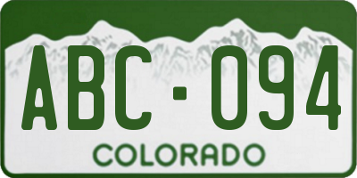 CO license plate ABC094