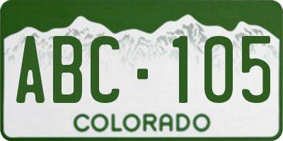 CO license plate ABC105