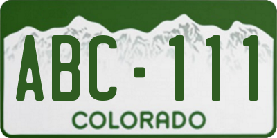 CO license plate ABC111