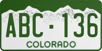 CO license plate ABC136