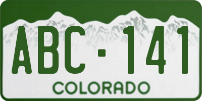 CO license plate ABC141