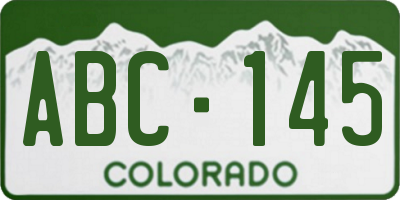 CO license plate ABC145