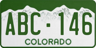 CO license plate ABC146