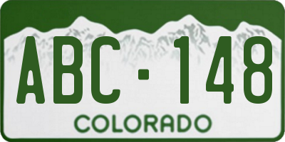 CO license plate ABC148
