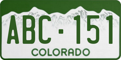 CO license plate ABC151