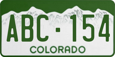CO license plate ABC154