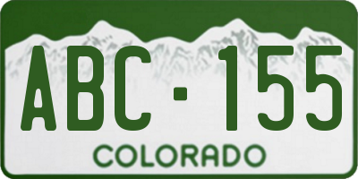 CO license plate ABC155