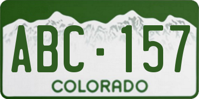 CO license plate ABC157