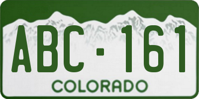 CO license plate ABC161