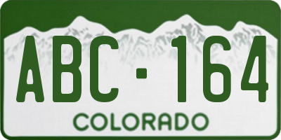 CO license plate ABC164