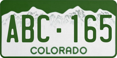 CO license plate ABC165