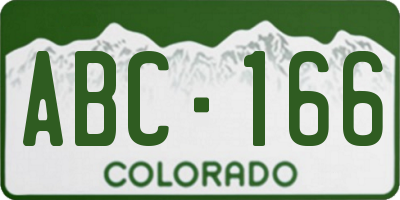 CO license plate ABC166