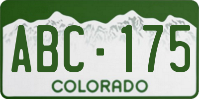 CO license plate ABC175