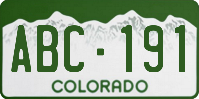 CO license plate ABC191