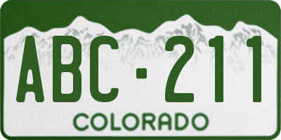 CO license plate ABC211