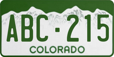 CO license plate ABC215