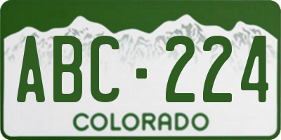 CO license plate ABC224