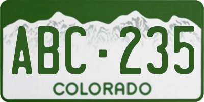 CO license plate ABC235