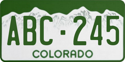 CO license plate ABC245
