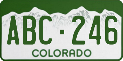 CO license plate ABC246