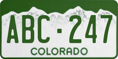 CO license plate ABC247