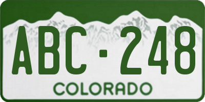 CO license plate ABC248