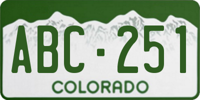 CO license plate ABC251
