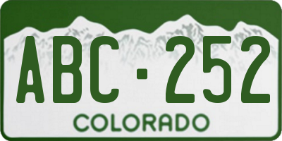 CO license plate ABC252