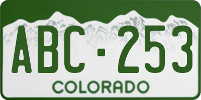 CO license plate ABC253