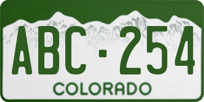 CO license plate ABC254