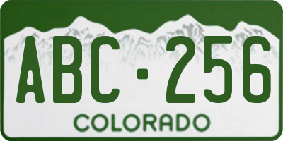 CO license plate ABC256