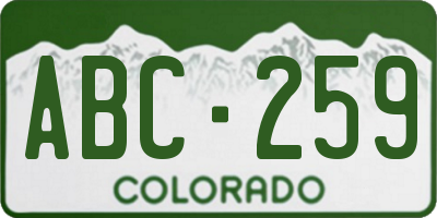 CO license plate ABC259