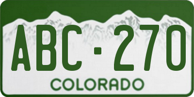 CO license plate ABC270
