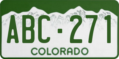 CO license plate ABC271