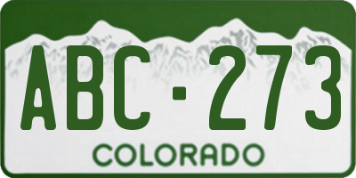 CO license plate ABC273