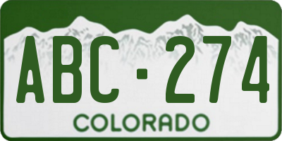 CO license plate ABC274