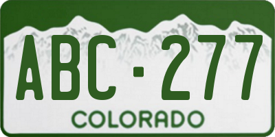 CO license plate ABC277