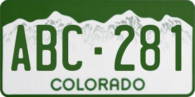 CO license plate ABC281