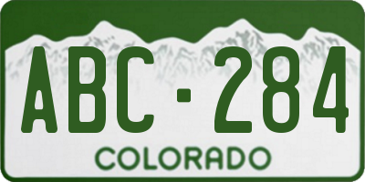 CO license plate ABC284