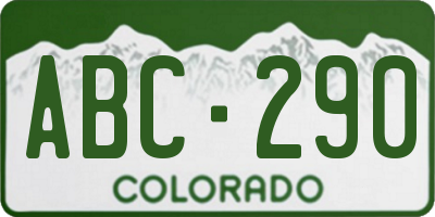 CO license plate ABC290