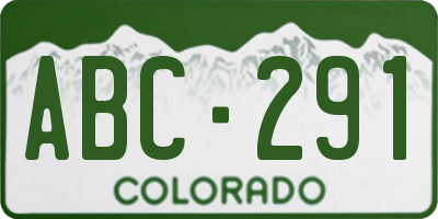 CO license plate ABC291