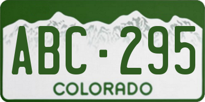 CO license plate ABC295