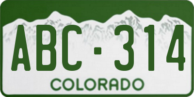 CO license plate ABC314