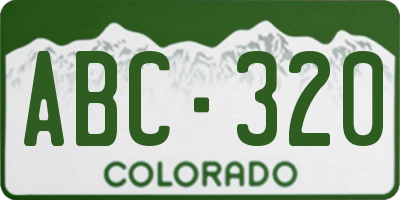 CO license plate ABC320