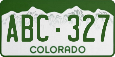 CO license plate ABC327
