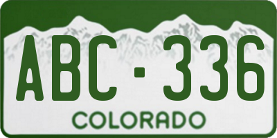 CO license plate ABC336