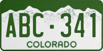 CO license plate ABC341