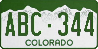 CO license plate ABC344